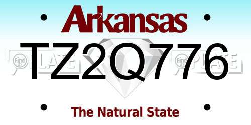 TZ2Q776 Arkansas License Plate