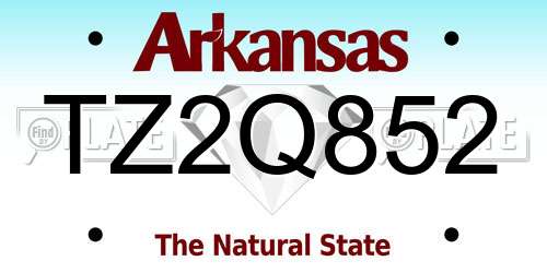 TZ2Q852 Arkansas License Plate