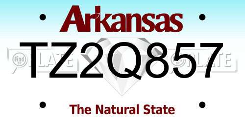 TZ2Q857 Arkansas License Plate