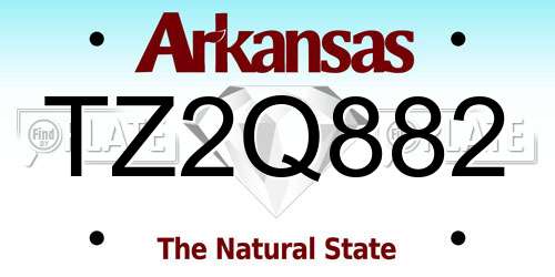 TZ2Q882 Arkansas License Plate