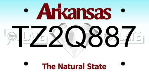 TZ2Q887 Arkansas License Plate