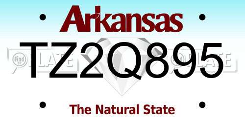 TZ2Q895 Arkansas License Plate