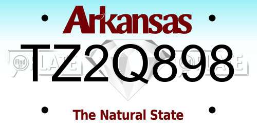 TZ2Q898 Arkansas License Plate