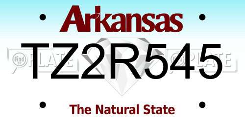 TZ2R545 Arkansas License Plate