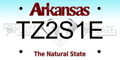 TZ2S1E Arkansas License Plate