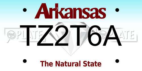 TZ2T6A Arkansas License Plate