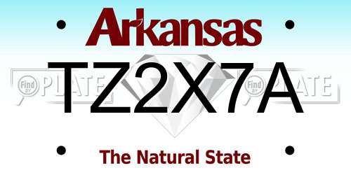 TZ2X7A Arkansas License Plate