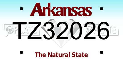 TZ32026 Arkansas License Plate