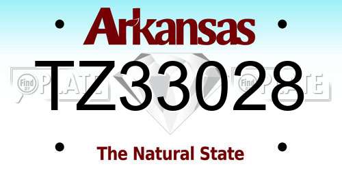 TZ33028 Arkansas License Plate