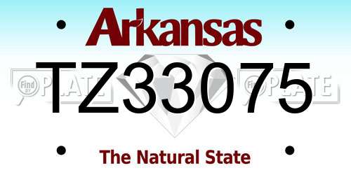 TZ33075 Arkansas License Plate