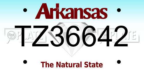 TZ36642 Arkansas License Plate