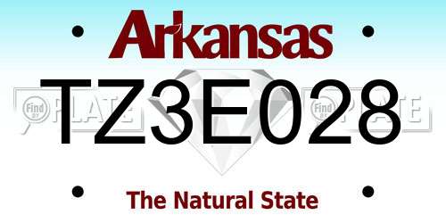 TZ3E028 Arkansas License Plate