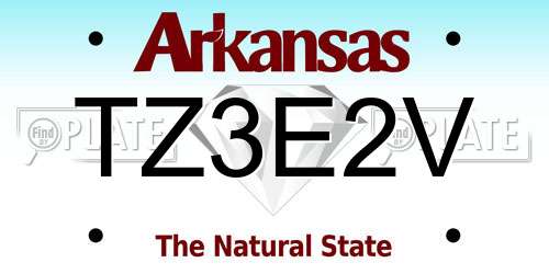 TZ3E2V Arkansas License Plate