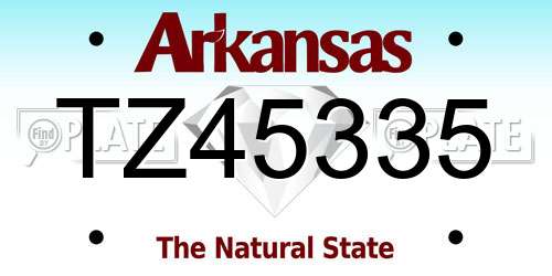 TZ45335 Arkansas License Plate