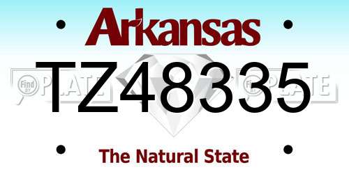 TZ48335 Arkansas License Plate