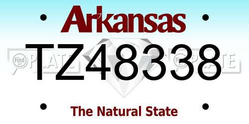 TZ48338 Arkansas License Plate