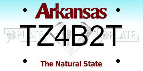 TZ4B2T Arkansas License Plate