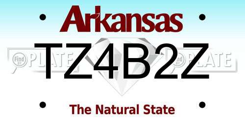 TZ4B2Z Arkansas License Plate