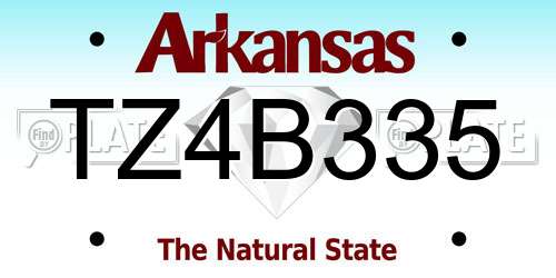 TZ4B335 Arkansas License Plate