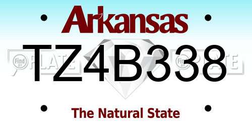 TZ4B338 Arkansas License Plate