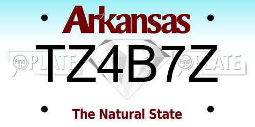 TZ4B7Z Arkansas License Plate