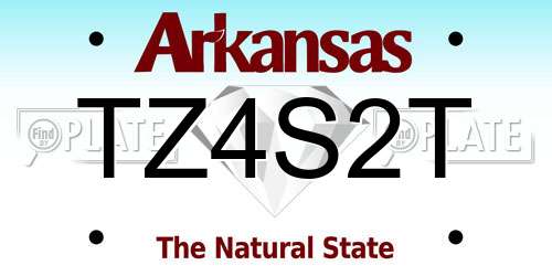 TZ4S2T Arkansas License Plate
