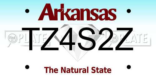 TZ4S2Z Arkansas License Plate