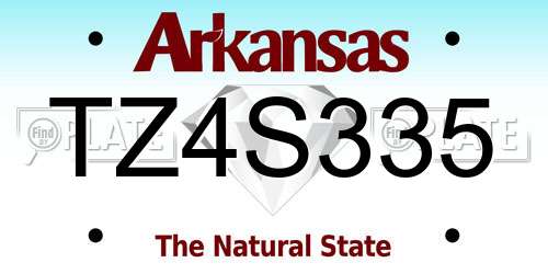 TZ4S335 Arkansas License Plate