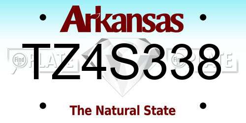 TZ4S338 Arkansas License Plate
