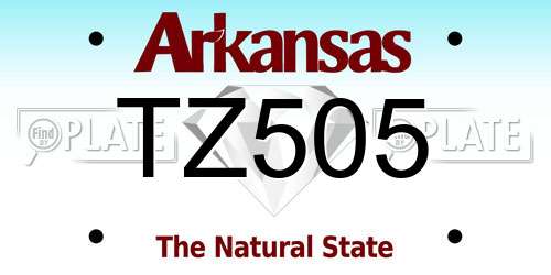 TZ505 Arkansas License Plate