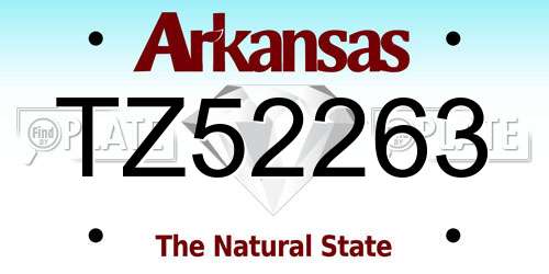 TZ52263 Arkansas License Plate