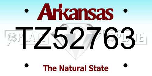 TZ52763 Arkansas License Plate