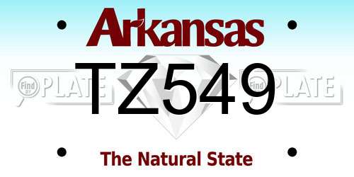 TZ549 Arkansas License Plate
