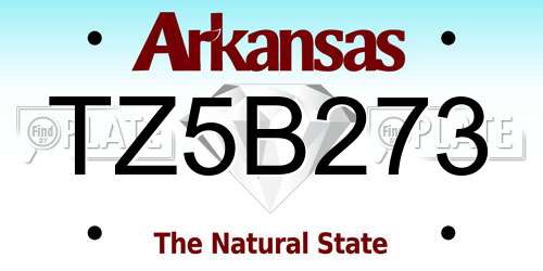 TZ5B273 Arkansas License Plate
