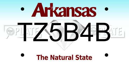 TZ5B4B Arkansas License Plate