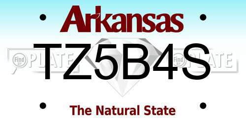 TZ5B4S Arkansas License Plate