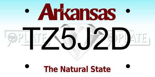 TZ5J2D Arkansas License Plate