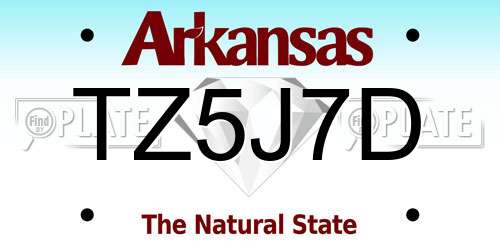 TZ5J7D Arkansas License Plate