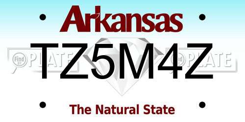 TZ5M4Z Arkansas License Plate