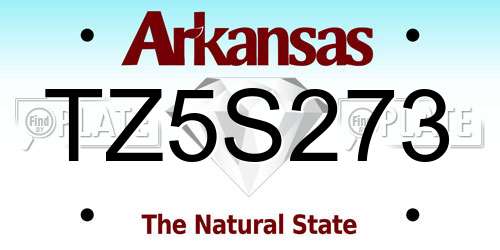 TZ5S273 Arkansas License Plate