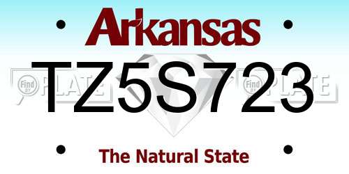 TZ5S723 Arkansas License Plate