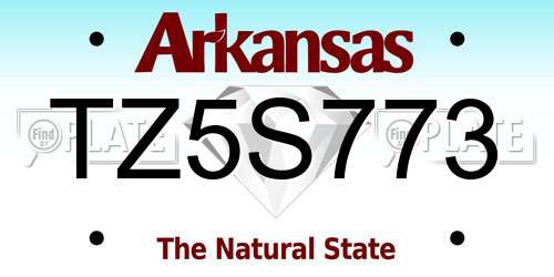 TZ5S773 Arkansas License Plate