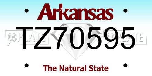 TZ70595 Arkansas License Plate