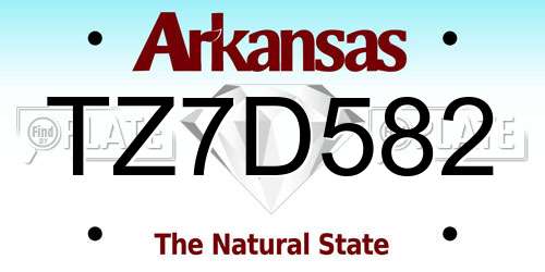 TZ7D582 Arkansas License Plate