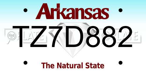 TZ7D882 Arkansas License Plate