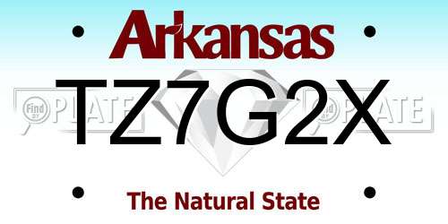 TZ7G2X Arkansas License Plate