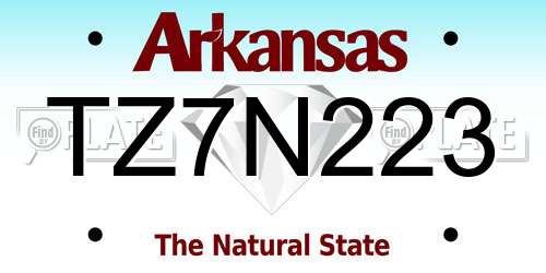 TZ7N223 Arkansas License Plate
