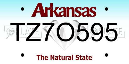 TZ7O595 Arkansas License Plate