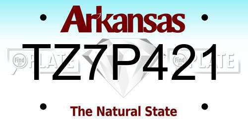 TZ7P421 Arkansas License Plate