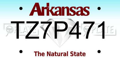 TZ7P471 Arkansas License Plate
